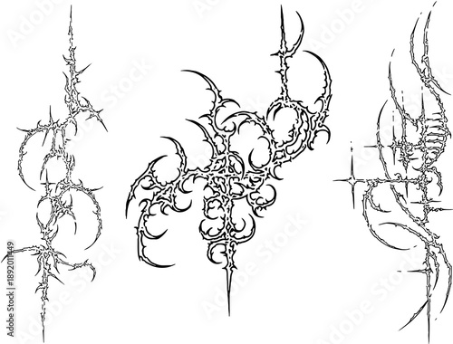 tribal cybersigilism tattoo design