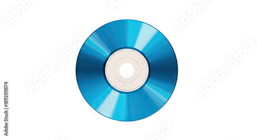 Blue CD/DVD Disc on White Background