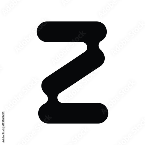 Alphabet Z molecule icon logo eps