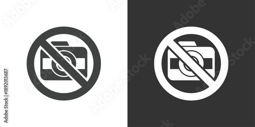 No Photography icon set. Solid glyph series icons