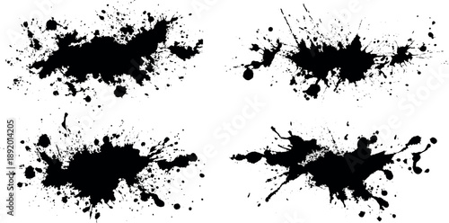 black ink splat ink drop brush stroke set or silhouette of black ink drop brush stroke collection with black ink drops.