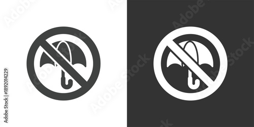 No Umbrellas icon set. Solid glyph series icons