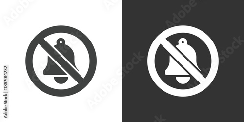 Mute Notifications icon set. Solid glyph series icons