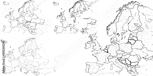 hand drawn vector illustration of a sketch of a world map or  business concept geometric lines patterns world map design.