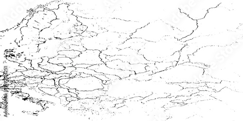 Hand drawn sketch map outline with topographic borders vector-style sketch highlights major territorial boundaries and river systems.
