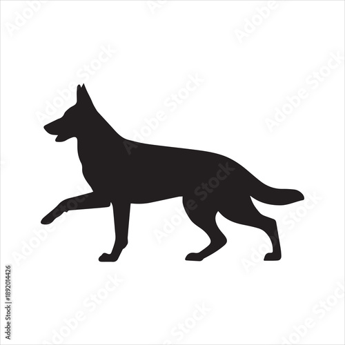 German Shepherd Funny Yoga Silhouette Vector, German Shepherd Dog Silhouette