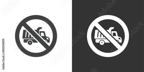 No Trucks icon set. Solid glyph series icons