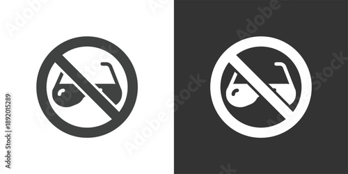 No Sunglasses icon set. Solid glyph series icons
