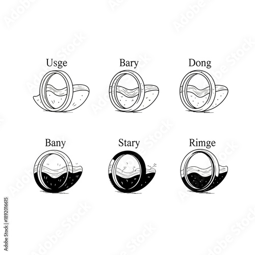 Hand drawn set of sewage pipes with water for plumbing concept, perfect for educational materials, drainage systems or construction industry projects
