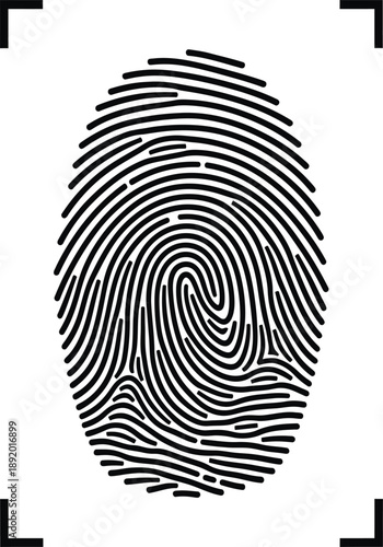 Close-up of a black and white fingerprint, a symbol of identity and uniqueness