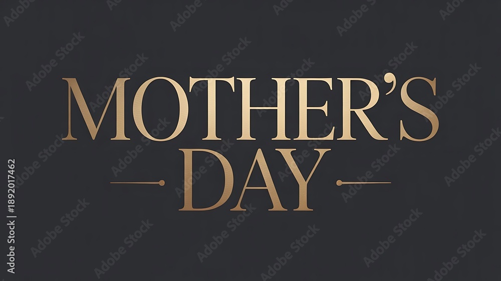 Obraz premium Gold text reading Mothers Day on black background Mother's Day