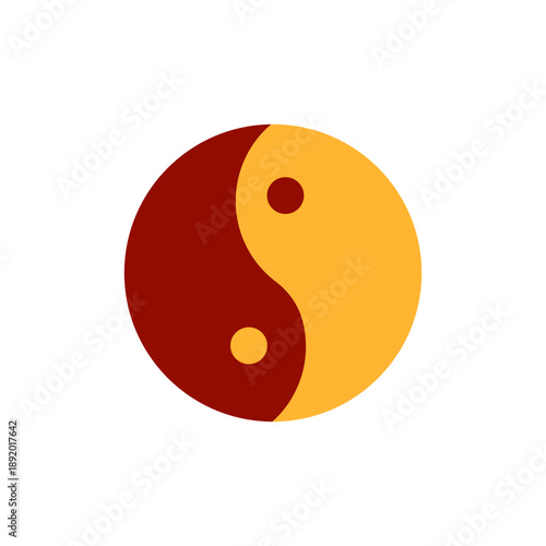 Chinesse new year ying & yang element flat style