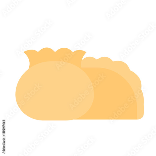 Chinesse new year dumpling element flat style