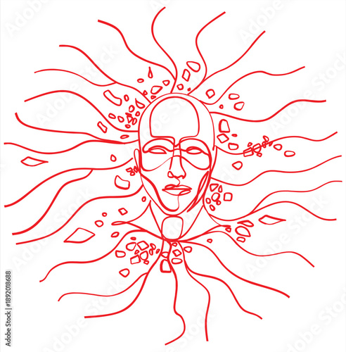 AI Technology Logo and Circuit Board Processor Icon Design