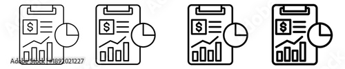 Financial Reporting  Icon Set Different Style Collection