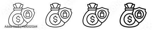 Financial Security  Icon Set Different Style Collection