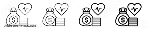 Financial Health  Icon Set Different Style Collection
