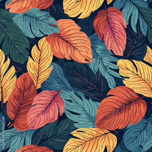 Wallpaper Mural Leaf Pattern Very Cool Design with EPS Format Torontodigital.ca