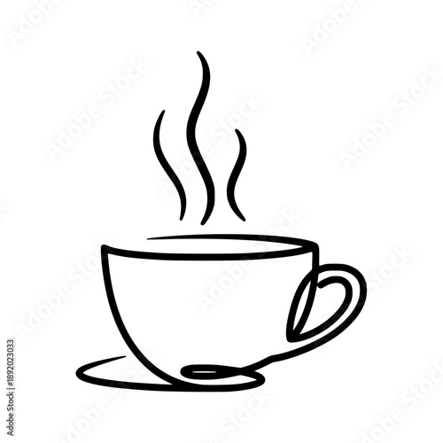 coffee cup line art black vector