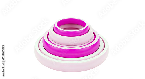 Concentric Pink and Magenta Rings Stacked