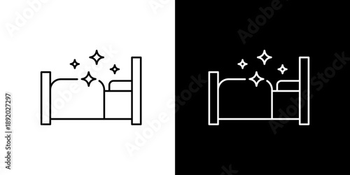 Clean and comfortable bed icon, representing a good night's sleep and restful slumber