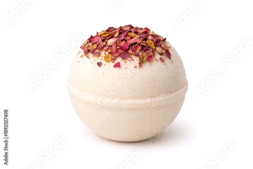 Wallpaper Mural Organic Bath Bomb with Rose Petals Isolated on White Torontodigital.ca