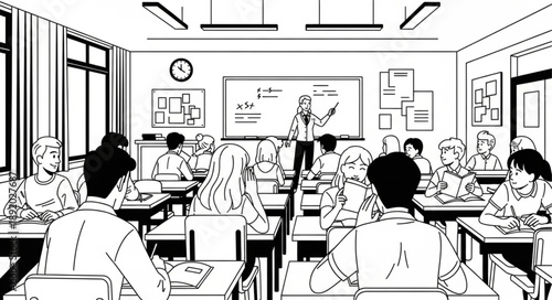 teacher and students in classroom