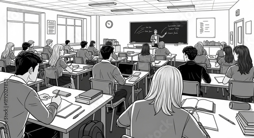 students in classroom with teacher