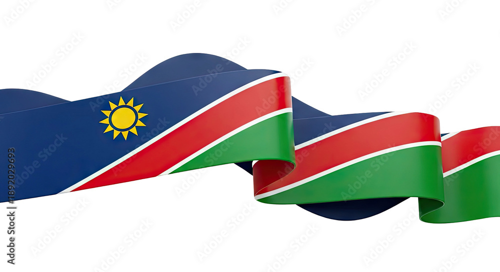 Obraz premium Namibia Flag Ribbon