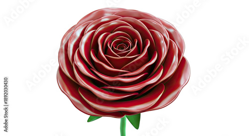 Close-up of a Lush Red Rose with Swirling Petals