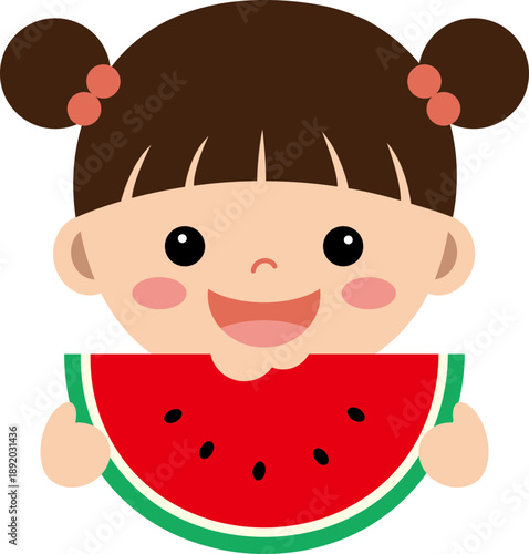 수박먹는 여자아이