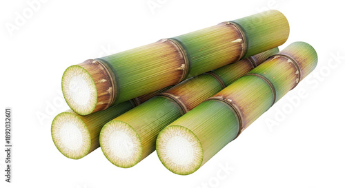 Pile of freshly cut bamboo stalks