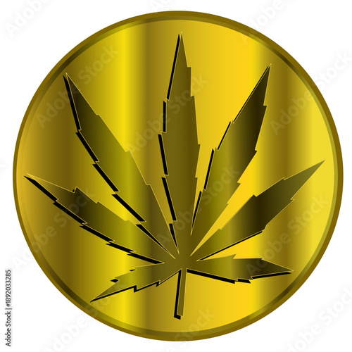 Pièce d'or- Feuille de chanvre