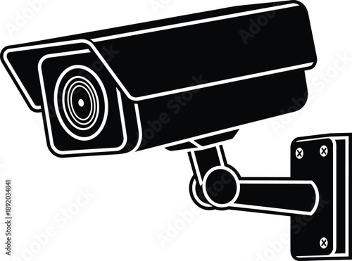 Modern security camera providing constant surveillance and vigilant protection for premises