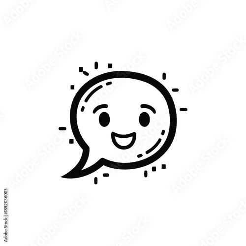 Simple Chat Bubble Icon – Message Communication Symbol in Minimal Style