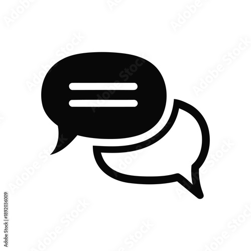 Simple Chat Bubble Icon – Message Communication Symbol in Minimal Style