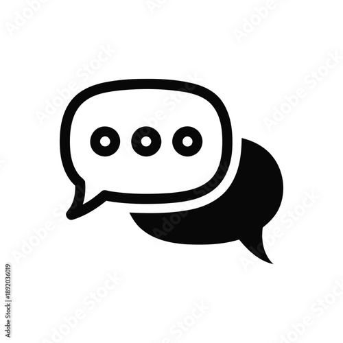 Simple Chat Bubble Icon – Message Communication Symbol in Minimal Style