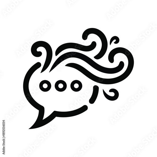 Simple Chat Bubble Icon – Message Communication Symbol in Minimal Style