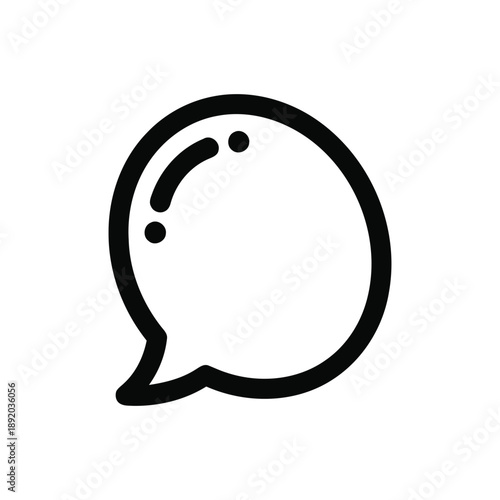 Simple Chat Bubble Icon – Message Communication Symbol in Minimal Style