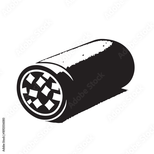 Black Burrito Silhouette Vector, High Quality Illustration on White Background