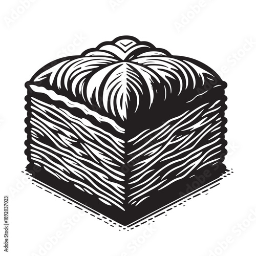 Black Baklava Silhouette Vector, High Quality Illustration on White Background