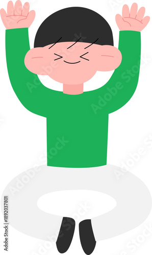 만세 점프하는 사람 무테