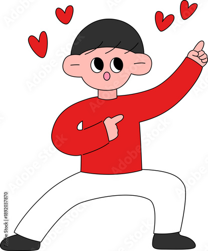 사랑의 총 손가락 하트 사람