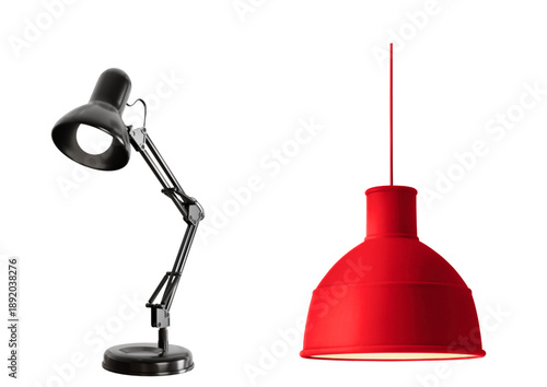 red lamp isolated on white