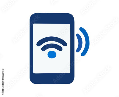 Smartphone WiFi Signal Icon – Mobile Wireless Internet Connection Vector Illustration