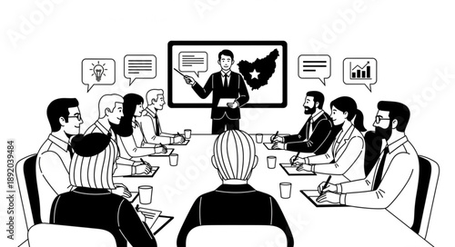 business people with speech bubbles