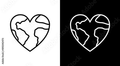 Love White Icon Set Vector 