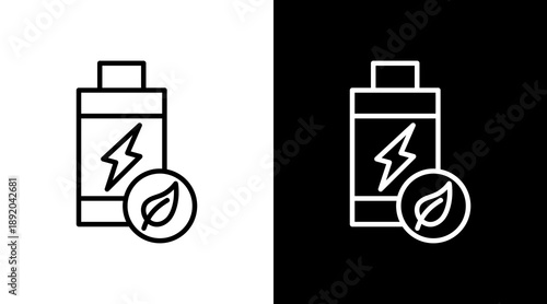Battery White Icon Set Vector 