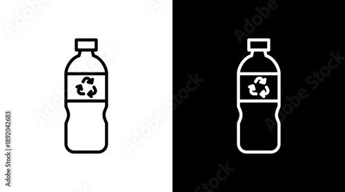 Bottle White Icon Set Vector 