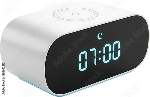 Futuristic Smart Clock Device With Digital Sound Wave Display